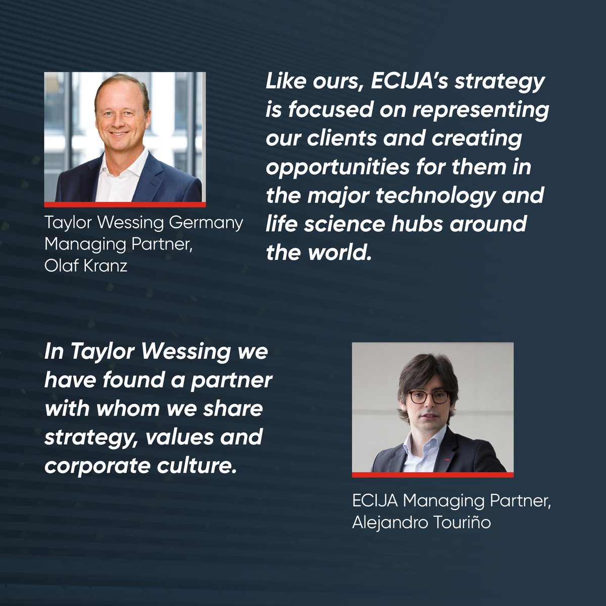 Tremendamente orgullosos de anunciar que seguimos creciendo, esta vez de la mano de un referente internacional como <a href="/TaylorWessingUK/">Taylor Wessing LLP</a>. Nueva etapa y nuevos retos para #EcijaTeam 🚀
