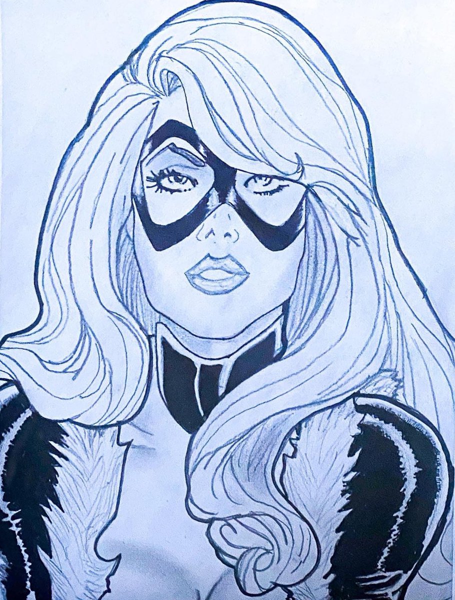 What we do on a plane ride?  Well, draw Black Cat! I grew up having a crush on Dazzler and BC is almost a purfect extension from a design standpoint.  Anyway, can’t stop, won’t stop creating!  Much more to come…. .027 #blackcat #meow #comicscanbesexy