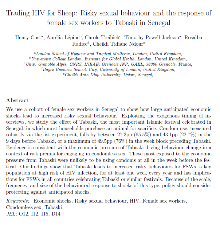 Henry Cust (@henrycust) on Twitter photo #Econtwitter, I'm on the #econjobmarket! PhD @ <a href="/LSHTM/">London School of Hygiene & Tropical Medicine</a> <a href="/LSHTM_GHECO/">Global Health Economics Centre</a>. I'm a microeconomist interested in health, development and evaluation in all types of research roles. JMP - 1st prize of iHEA 2021 student paper prize 🧵
Find out more & download paper: sites.google.com/view/henry-cust #Econtwitter, I'm on the #econjobmarket! PhD @ <a href="/LSHTM/">London School of Hygiene & Tropical Medicine</a> <a href="/LSHTM_GHECO/">Global Health Economics Centre</a>. I'm a microeconomist interested in health, development and evaluation in all types of research roles. JMP - 1st prize of iHEA 2021 student paper prize 🧵
Find out more & download paper: sites.google.com/view/henry-cust