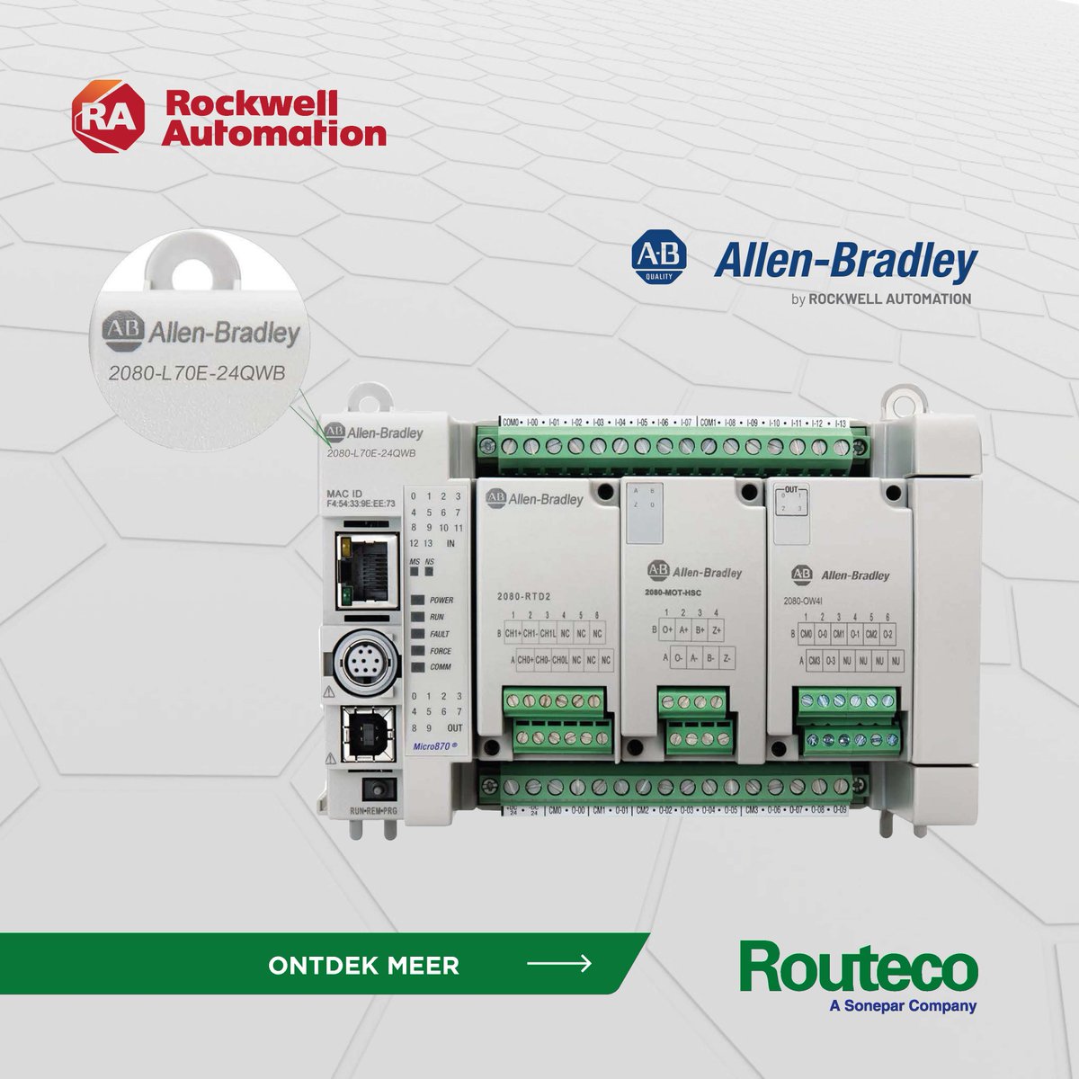 Wil je je systeem voor bewaking op afstand efficiënter maken? Dat kan nu, door gebruik te maken van de Allen-Bradley Micro870® 2080-𝗟𝟳𝟬𝗘 controllers, die o.a. meer connectiviteit, betere prestaties, verbeterde protocolverificatie bieden. Ontdek meer: lnkd.in/eGTap9zc