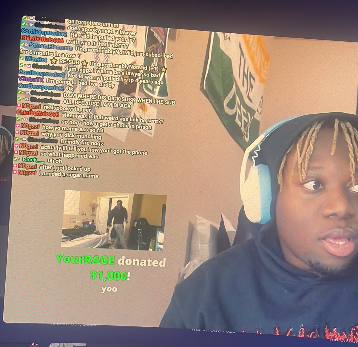 xtsleep's tweet image. shout out @YourRAGEz for pulling up on my stream and dropping a band on me i still can’t believe this shit real🤦🏾‍♂️💯