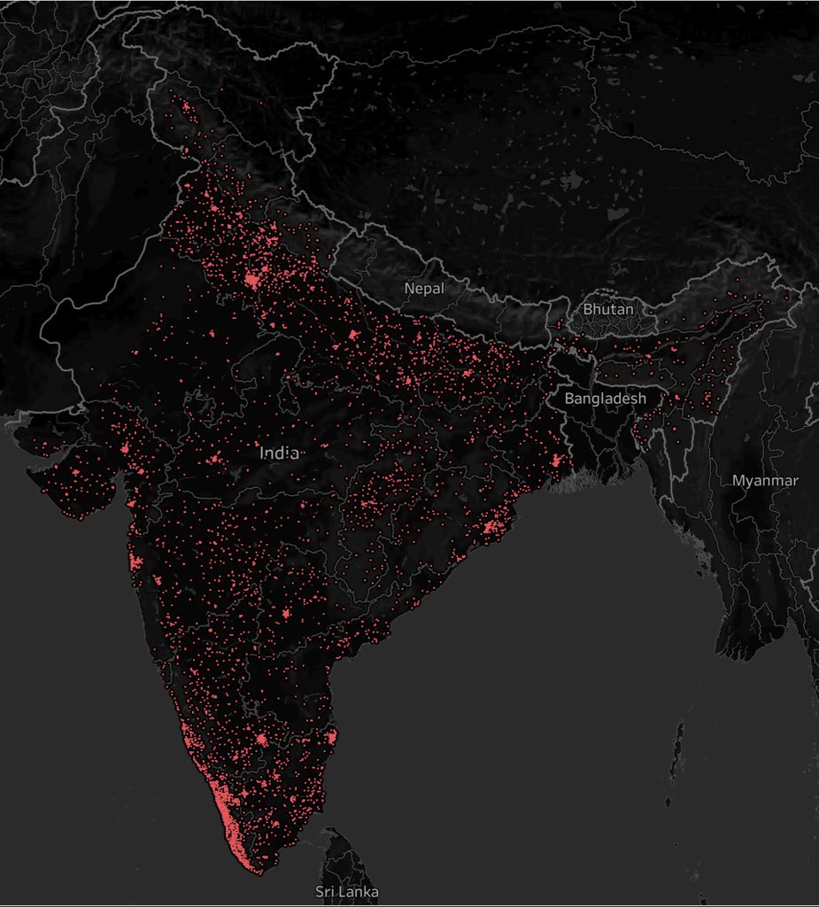 PCMohanMP's tweet photo. An exquisite coverage map of #JanAushadhiKendras across #India!

#JanaushadhiDiwas2023 https://t.co/1sNmnDVXBr