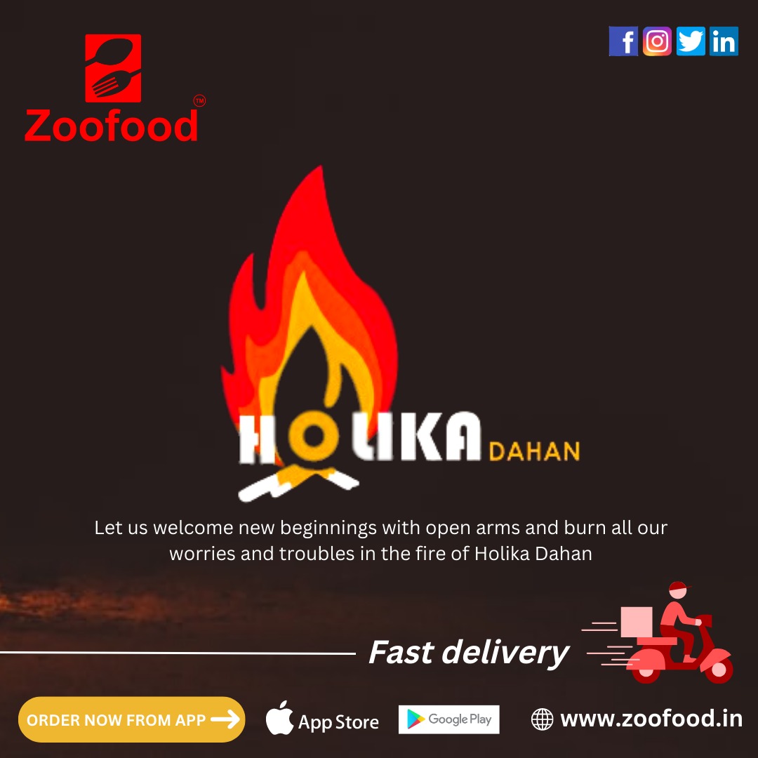 Zoofoodofficial's tweet photo. Let us welcome new beginnings with open arms and burn all our worries and troubles in the fire of Holika Dahan. 

Order now from Zoofood App on Google Play Store 📲

Fast Delivery at your door step.😊🛵

#holi #happyholi #holifestival #zoofood #greaternoida #zoofoodofficial https://t.co/iJbu0ww27V