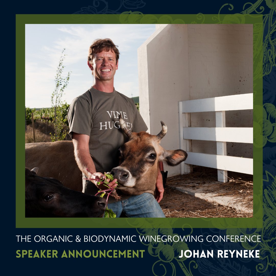 We are excited to announced our next speaker at the #organicbiodynamicwineconference in June. 
Johan Reyneke is the owner of Reyneke Wines in Stellenbosch and has a post graduate degree in environmental ethics and has been a champion of environmental and social sustainability.
