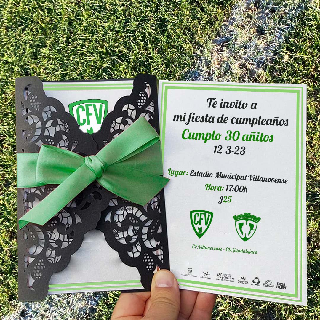 cfvillanovense's tweet photo. 👋🏼Hola @deporguada , la fiesta ya la tenemos organizada, aquí tenéis la invitación a este día histórico.💚🎂🎉

¡¡Lo pasaremos genial!! No faltéis 🙌

#avantivillano 
#30aniversario
#30añosdepasión https://t.co/XeKZHvWoFe