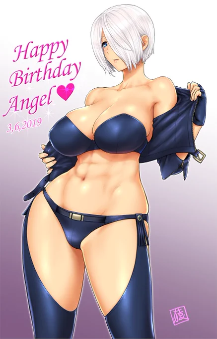 ついでに、ここ4年のアンヘル誕生日絵でも。 #アンヘル生誕祭 