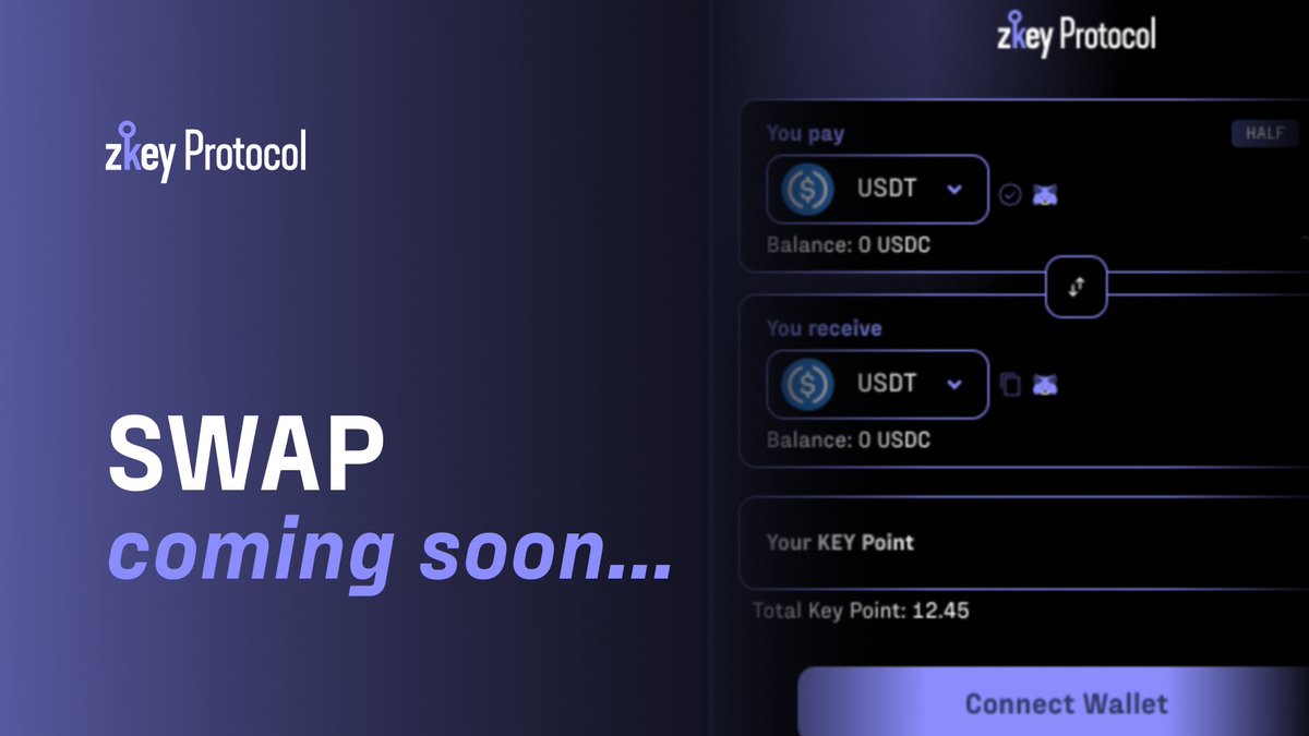 KeyAsset_AI's tweet image. 🚀 Exciting news! 

The #Zkey Protocol team has been hard at work building a decentralized exchange aggregator that is fast, secure, and trustness. Stay tuned for sneak peeks and updates as we get closer to launch! #Zkey #zkEVM  #CryptoNews #ZKRollups