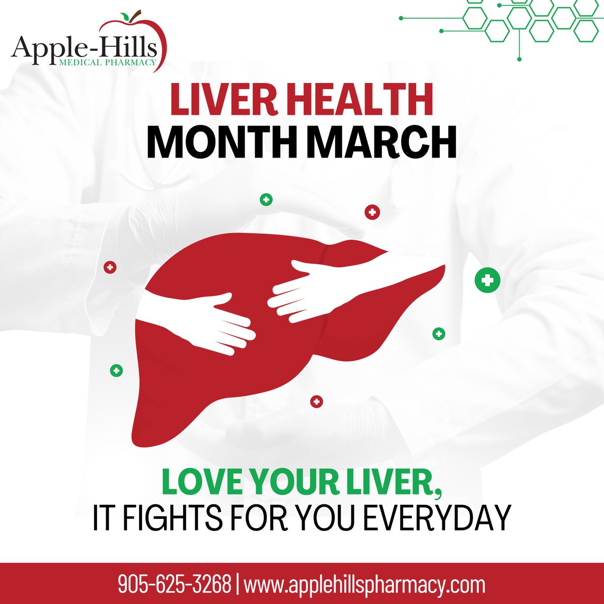 'Did you know that liver disease is the 5th leading cause of death in adults over 
the age of 65? Take care of yours with these simple 

#livermonth #marchmonth #disease #balanceddiet #healthy #weight #exercise #diet #applehillspharmacy #mississauga