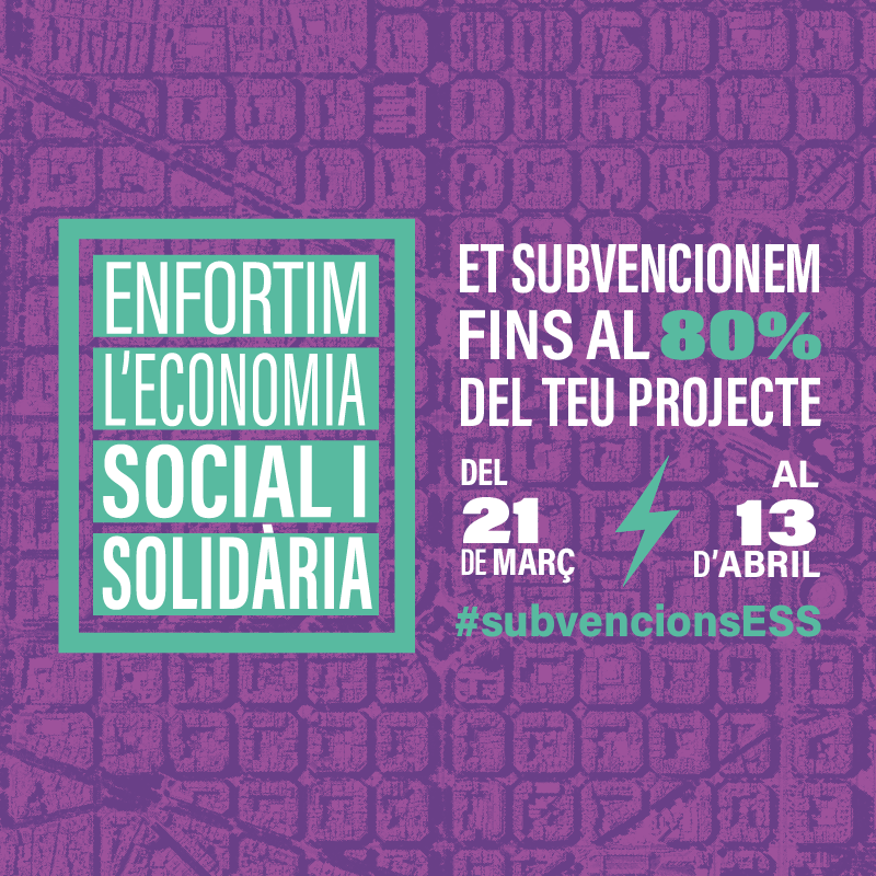 AltresEconomies's tweet photo. ❗Oberta la convocatòria de subvencions públiques #EnfortimESS! Amb dotació de 1,1 m d’€, promou projectes per enfortir l’#ESS a la ciutat i per la intercooperació en l’estratègia #ESSBCN2030.

📆 Presenta el teu projecte del 21 de març al 13 d’abril!