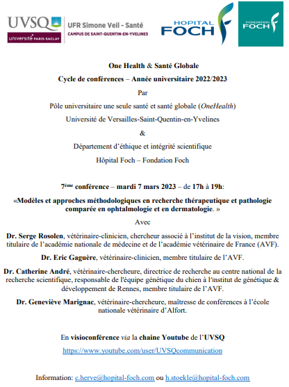PrHerve's tweet photo. Rendez-vous ce soir à 17h sur la chaine youtube de l'@uvsq, en étroite collaboration avec @HopitalFoch et la @FondationFoch, pour notre 7ème conférence...
#OneHealth #GlobalHealth #Bioethics https://t.co/tR2wtCKkS5