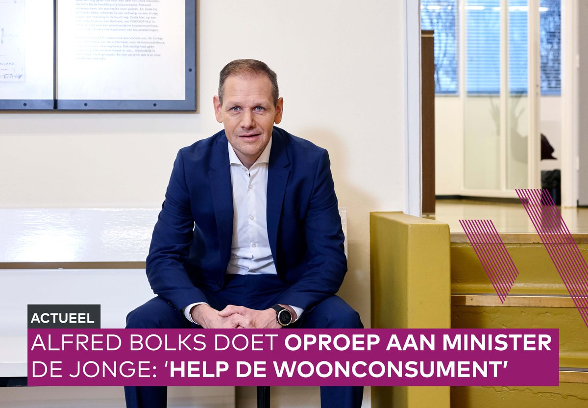 Actueel | <a href="/AlfredBolks/">Alfred Bolks</a> roept minister <a href="/hugodejonge/">Hugo de Jonge</a> op: ‘Het allerbelangrijkst is dat de overheid moet stoppen met belemmeringen opwerpen. De Jonge moet niet de markt verbouwen, maar de woonconsument helpen.’ Lees het <a href="/vastgoedmarktnl/">Vastgoedmarkt</a> interview: bit.ly/3SS57Cy
#woningbouw