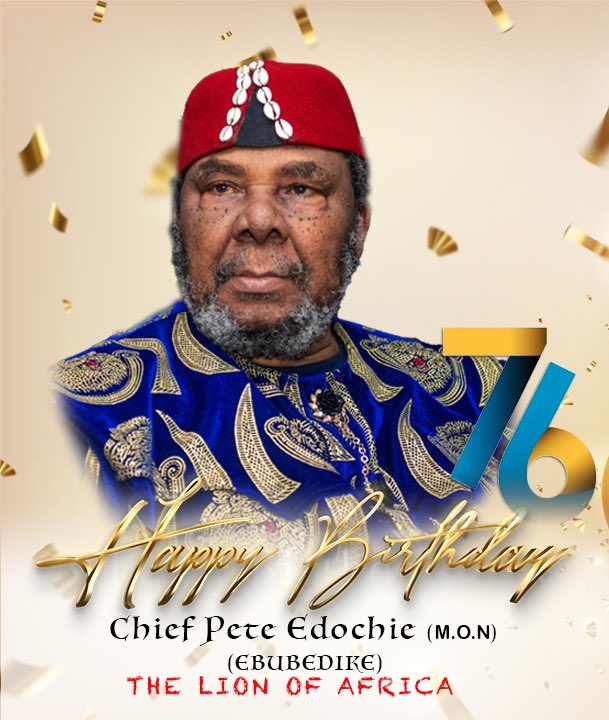 Happy 76th birthday Dad.
Chief Pete Edochie.
@peteedochie
EBUBEDIKE.
Best Dad ever.
The Lion of Africa.
The Legend.
May God continue to keep you and bless you more and more.
Many more happy years I wish you.
My man for life.
Love you Dad.
❤️❤️❤️