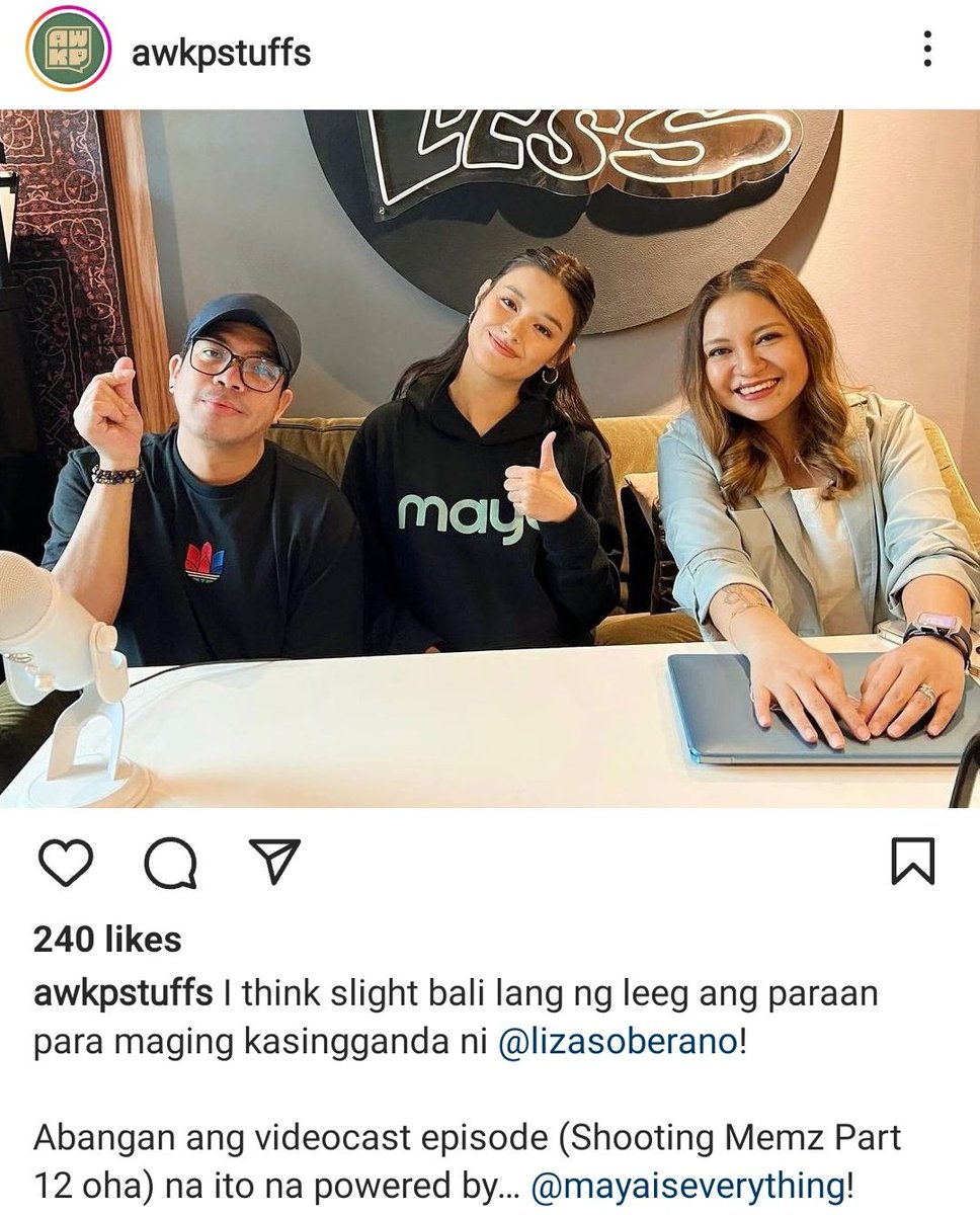 Something to look forward to. Liza guesting at @tonetjadaone & @jphabac's Ang Walang Kwentang Podcast. 

Ang fresh ni Hope! 🩶