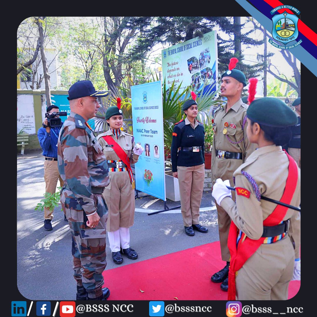 bsssncc's tweet photo. Visit of Colonel Ajay Kohli, Commanding Officers 4 MP Bn. NCC during the ongoing NAAC insp of BSSS college where BSSS NCC coy displayed its accomplishments at National-International stage &amp; activities dedicated for Social Services and Community Development. 
#JaiHind https://t.co/qx2bOphi0V