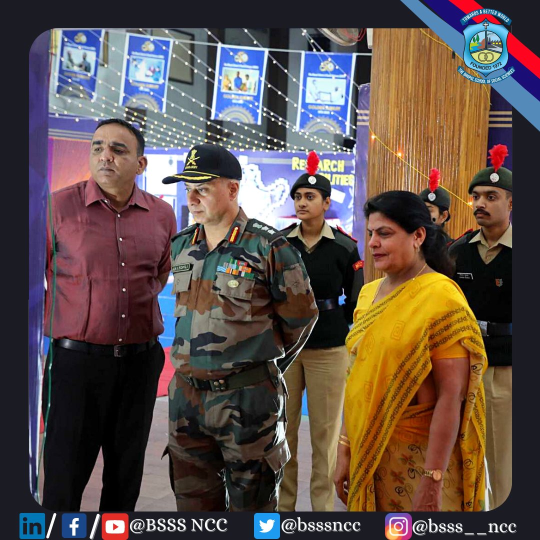 bsssncc's tweet photo. Visit of Colonel Ajay Kohli, Commanding Officers 4 MP Bn. NCC during the ongoing NAAC insp of BSSS college where BSSS NCC coy displayed its accomplishments at National-International stage &amp; activities dedicated for Social Services and Community Development. 
#JaiHind https://t.co/qx2bOphi0V
