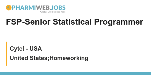 PharmaNews_Jobs's tweet image. FSP-Senior Statistical Programmer - Cytel - USA - United States;Homeworking
bit.ly/3T9vKTL
#Homeworking #FSP #SeniorStatisticalProgrammer #Cytel #USA Exciting opportunity to join Cytel in the USA as a Senior Statistical Programmer! #Careers #JobAdvert #PharmiWeb