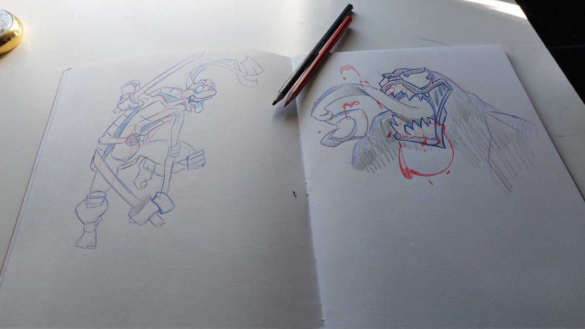 ONeillDominic's tweet photo. More Morning Scrawlings. Checking out Mutant Mayhem. Gotta say, looks pretty tasty. Deff spideyverse inspired in look.
#tmnt #mutantmayhem #venom #illustrating #illustration #sketching #sketchbook #practice #warmupsketch #domation https://t.co/SXxdzIpwy5