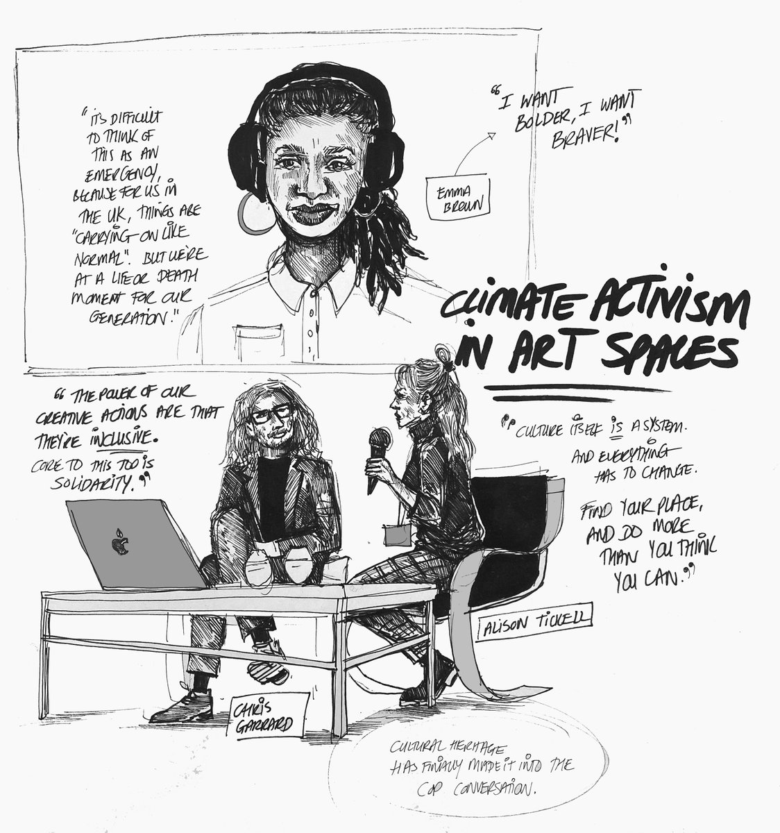 Had a great couple days illustrating for <a href="/_TheWhitechapel/">Whitechapel Gallery</a> and Gallery Climate Coalition last week!  'Climate Crisis >> Art Action' was a two-day symposium exploring the urgent environmental issues faced by UK public arts institutions.