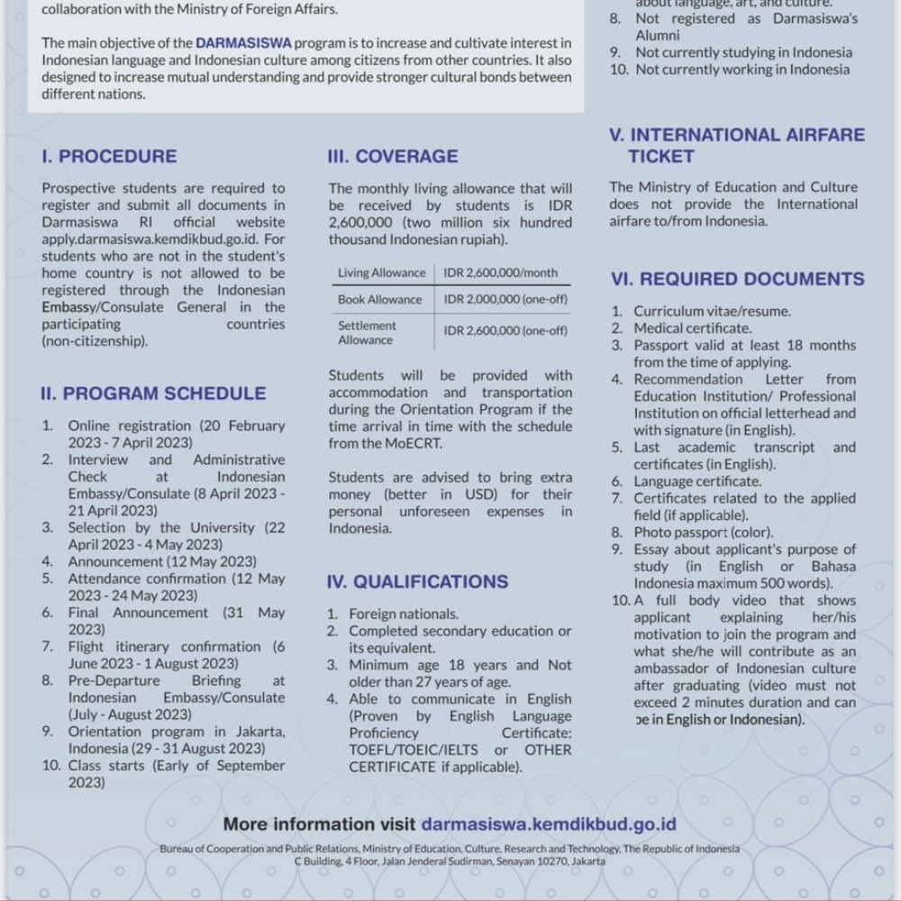 indonesiaalger's tweet photo. Darmasiswa' Scholarship is now open. 

Ce bourse est destiné aux étudiants étrangers qui souhaitent poursuivre un programme non diplômant en langue, arts traditionnels et culture indonésienne.

Inscrivez-vous vous dès maintenant.

En savoir plus : https://t.co/knVjdvolZw https://t.co/gMJdfUs1wj
