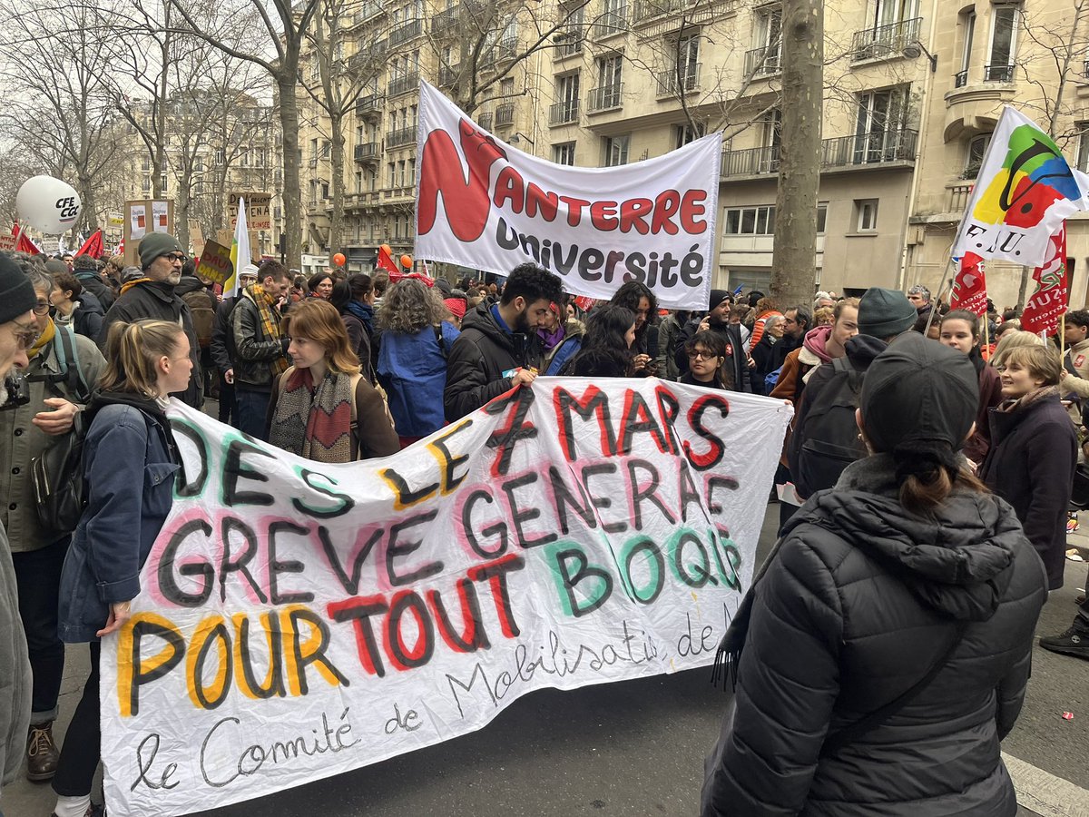 #7MarsOnBloqueTout #greve7mars #Retraites #nanterreuniversité