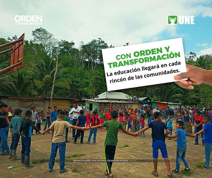 UNECHISEC's tweet photo. Se construirán al menos 100 nuevos 
centros educativos multiniveles, en 
coordinación con los gobiernos municipales 

En unidad seguimos trabajando por el #OrdenYTransformación de Guatemala.   
#Afíliate 
#unechisec 
Art. 20, literal h) Leypp. https://t.co/7RxvhN4Qy8