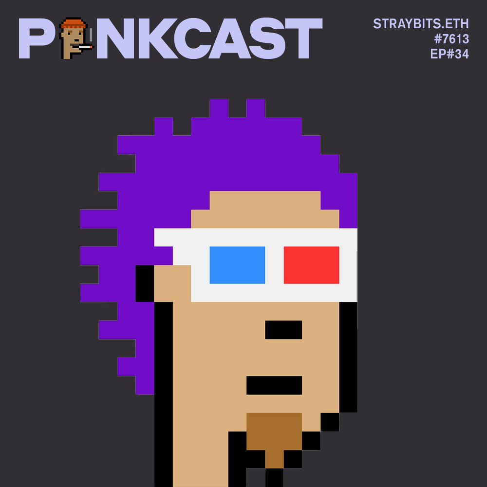 gm Purple Hair Punks! 🤘

Episode 34: #Punk7613, <a href="/straybits1/">SecOpsMaestro</a> 7 of 9 Alien Punk Claimer, Digital Nomad &amp; Hacker

👽👽👽👽👽👽👽

OUT NOW! Go! Go! Go!
👇

#PunkCast #Cryptopunks #3Atty #PurpleHair #3DGlasses #Goatee <a href="/cryptopunksnfts/">CryptoPunks</a>