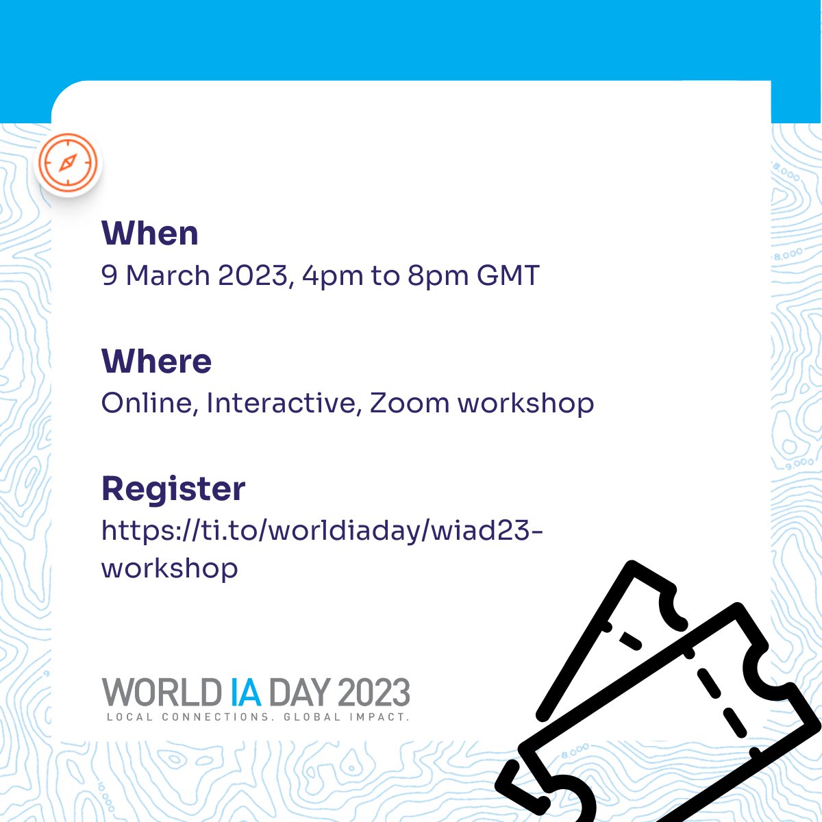 This Thursday, 9th of March #wiad23 continues with a global workshop on #Orientation and #Wayfinding with Alastair Somerville @Acuity_Design 

Register at ti.to/worldiaday/wia…