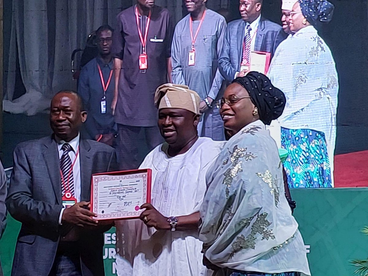 Sen_AdeolaYAYI's tweet photo. I am officially certificated as Senator-Elect for Ogun West Senatorial District alongside other Ogun State Senators-Elect, @JustusOGD, @salisuShuaibA and other senators-elect at the Presentation Of Certificate of Return for Senator-Elect at International Conference Centre, Abuja. https://t.co/97XKXZCik9