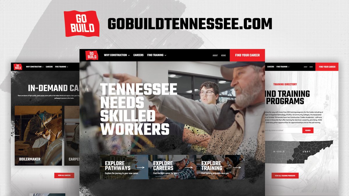 We're proud to announce the new GoBuildTennessee.com featuring a state-of-the-art interactive career and training tool. Whether you're a career changer, parent or educator, our new website will help students skill up to build the future of Tennessee.