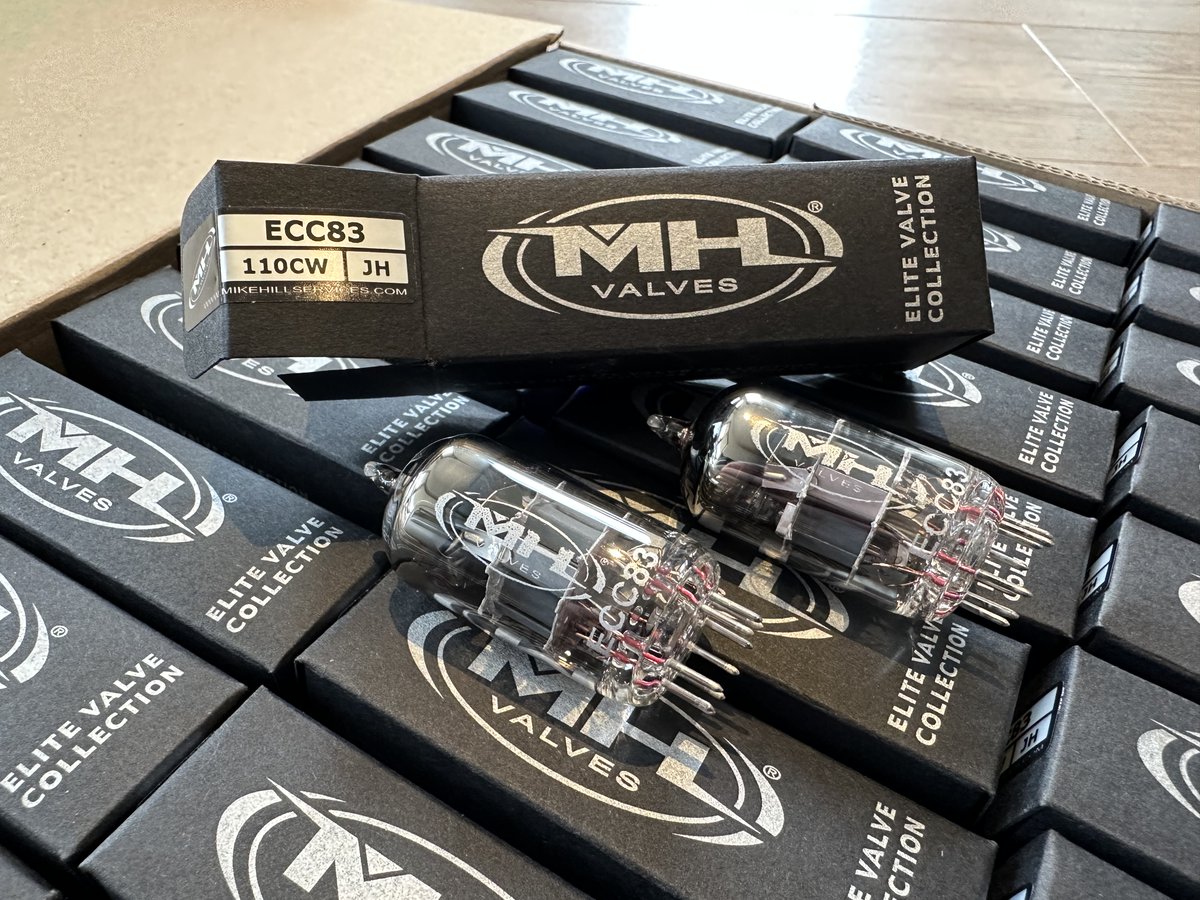 MikehillMhs's tweet photo. Great news!  Finally a new batch of MH ECC83's have arrived.  Been busy testing them and they are now available on the website https://t.co/yex6R5VWpO