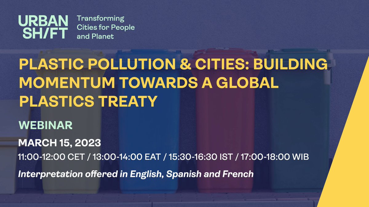 DYK that 75% of all #plastic produced has ended up as trash? #Cities generate most of this #waste but are also key actors in ending the #PlasticCrisis. Join our webinar on March 15 to learn how cities can work towards a plastic-free economy.  bit.ly/3Yk4brt

<a href="/UNEP/">UN Environment Programme</a>