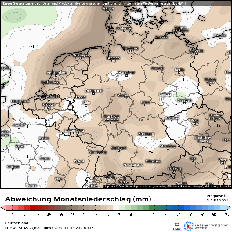 Kachelmann's tweet photo. Wenn - wie die langfristigen Wettervorhersagen im Moment zeigen - alle drei Sommermonate fast flächendeckend zu trocken werden, wird das "beschissene Wetter" zur Zeit lange das Schlimmste verhindern. Leider gibt es kein Zisternengesetz, was das Richtige sicherstellen würde. https://t.co/DCacNCxuCJ