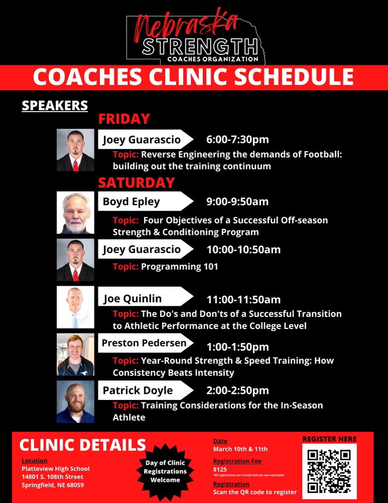3 DAYS‼️

We are excited to host over 100 attendees and sponsors at this year’s clinic! 

Not registered yet? It’s not too late!

Use the QR code below to register before Friday. Registration is available at the door!