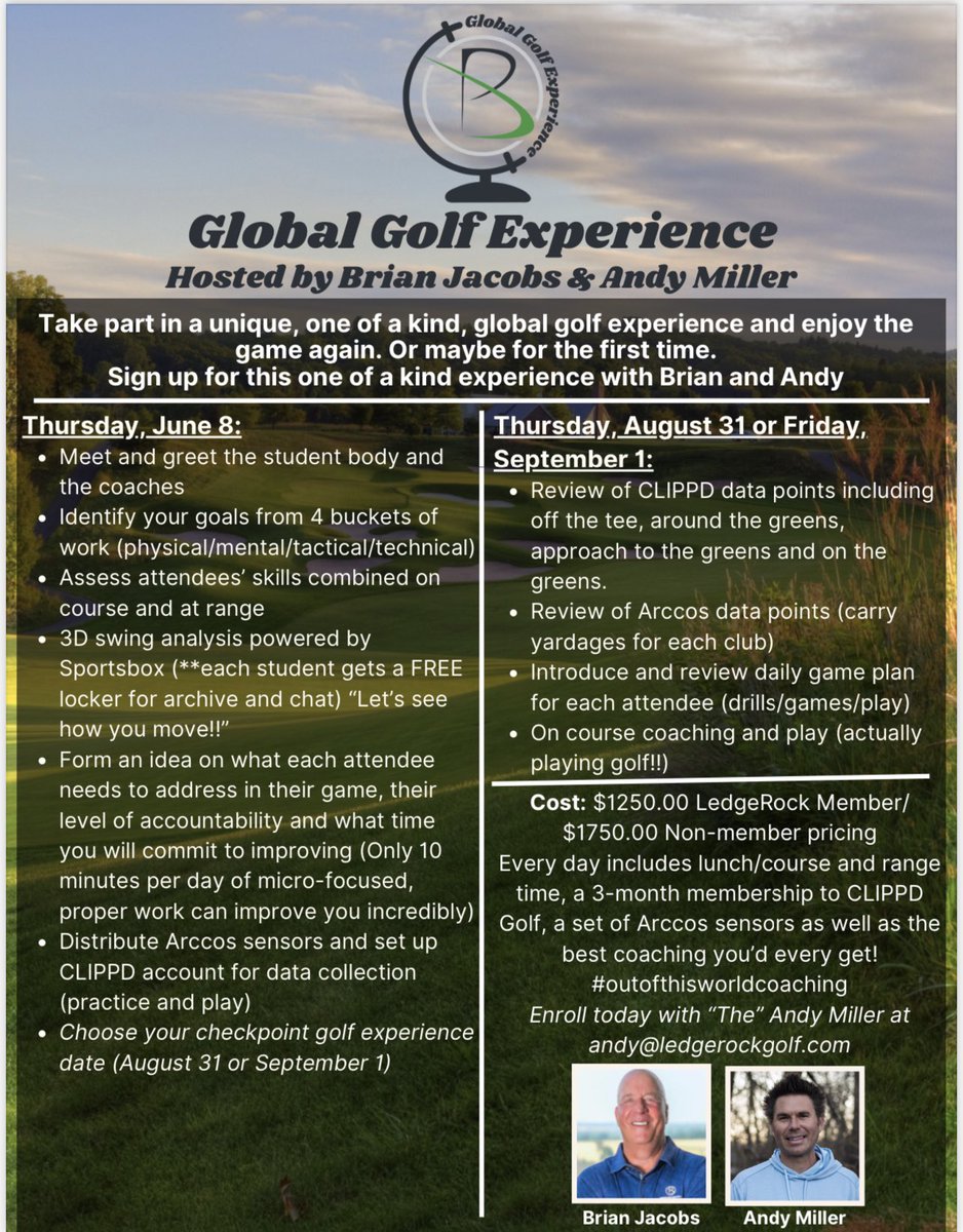 LedgeRockGC's tweet photo. A Golf Experience like no other! Ask us what’s different about The Global Golf Experience that’s coming to LedgeRock! @ClippdGolf @ArccosGolf @BrianJacobsgolf https://t.co/AzYvnXMs4W