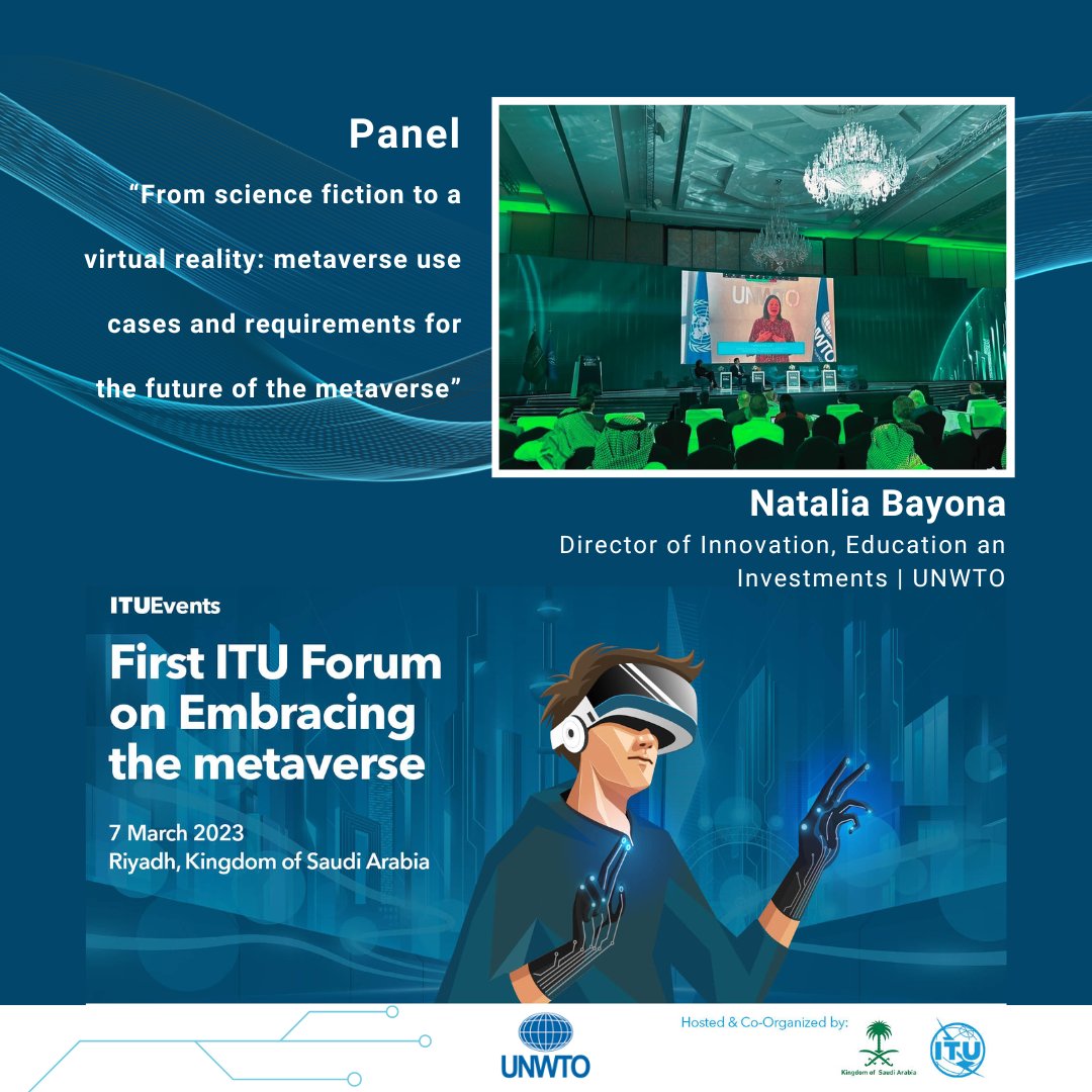 "#Tourism has a key role worldwide and it can be boosted by new #technologies. The metaverse is expected to reach $3 trillion USD by 2031, meaning lots of opportunities for #entrepreneurs, #startups and #destinations".

<a href="/NataliaBayona/">Natalia Bayona 🇺🇳</a> today at <a href="/ITU/">Int’l Telecommunication Union</a>'s Forum in Saudi Arabia 🇸🇦