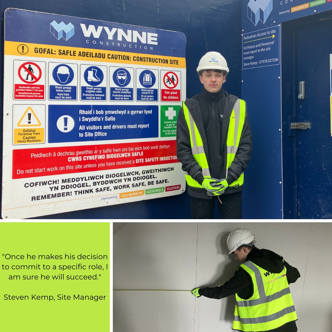 Thought about work experience? 
Taylor, studying a BTEC Level 3 in Construction &amp; the Built Environment, recently undertook a 3-day placement with us! ✅
Taylor built on his skills on our Former Prestatyn Library site, carrying out site management tasks. 🦺
Well done, Taylor! 👏