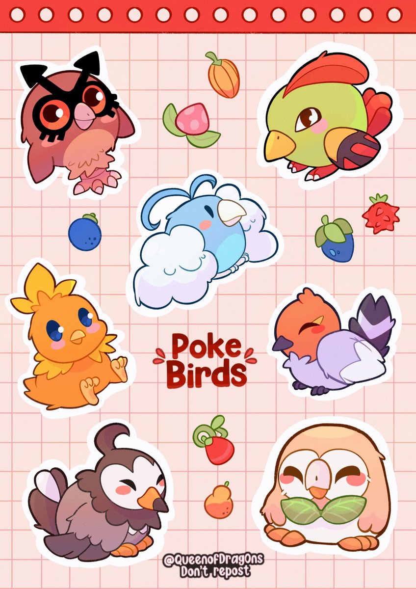 Poke-Birds 🐥✨🌱
New sticker sheets!
#Pokemon #pokemonfanart 