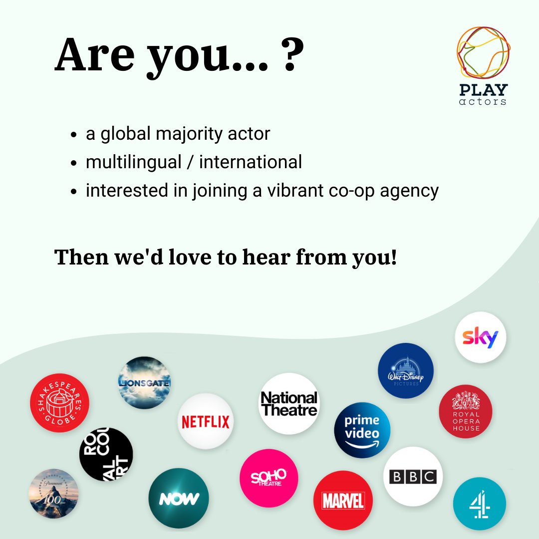 Our books are open and we want to hear from #actors interested in being part of a co-op agency.
If you fit the criteria below, have a look at our website on how to apply!

#seekingrepresentation #talentagency
#actingagency #openbooks #GlobalMajority #multilingual #international