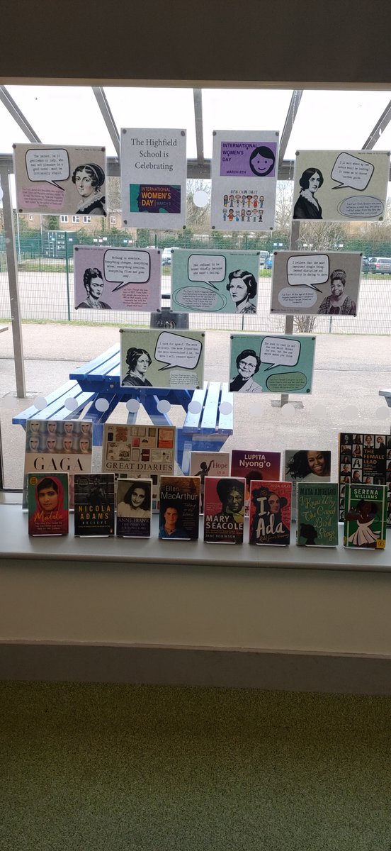 Tomorrow is International Women's Day and the library have pulled together a lovely display of quotes and books for the students to enjoy.