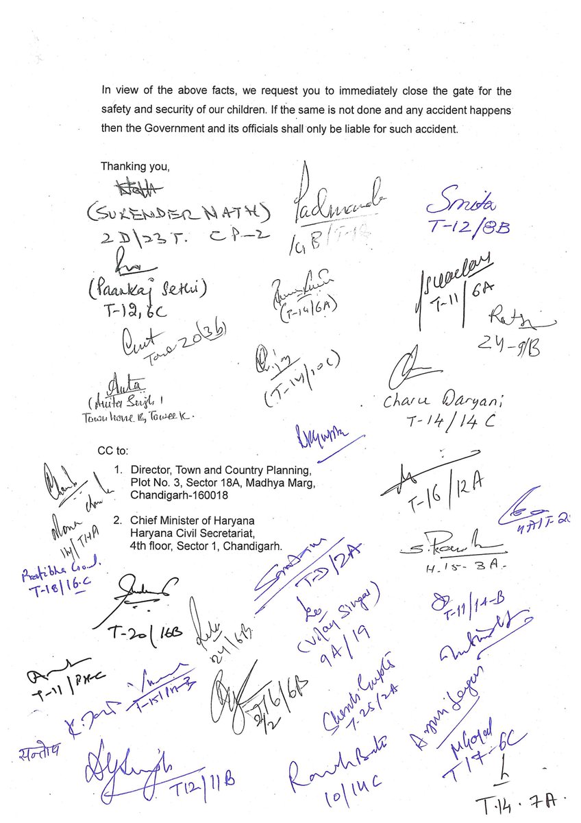 Safety &amp; security of our children was blatantly ignored &amp; despite the complaint, HSVP officials pulled down the gate. Dear CM <a href="/mlkhattar/">Manohar Lal</a> <a href="/cmohry/">CMO Haryana</a>  you must take cognizance. what purpose does it serve to jeopardize our safety? 
<a href="/dtcphry/">Director Town & Country Planning</a> <a href="/HsvpHaryana/">HSVPHaryana</a> <a href="/nishantyadavIAS/">Nishant Yadav IAS</a> <a href="/DGPHaryana/">DGP Haryana Police</a>