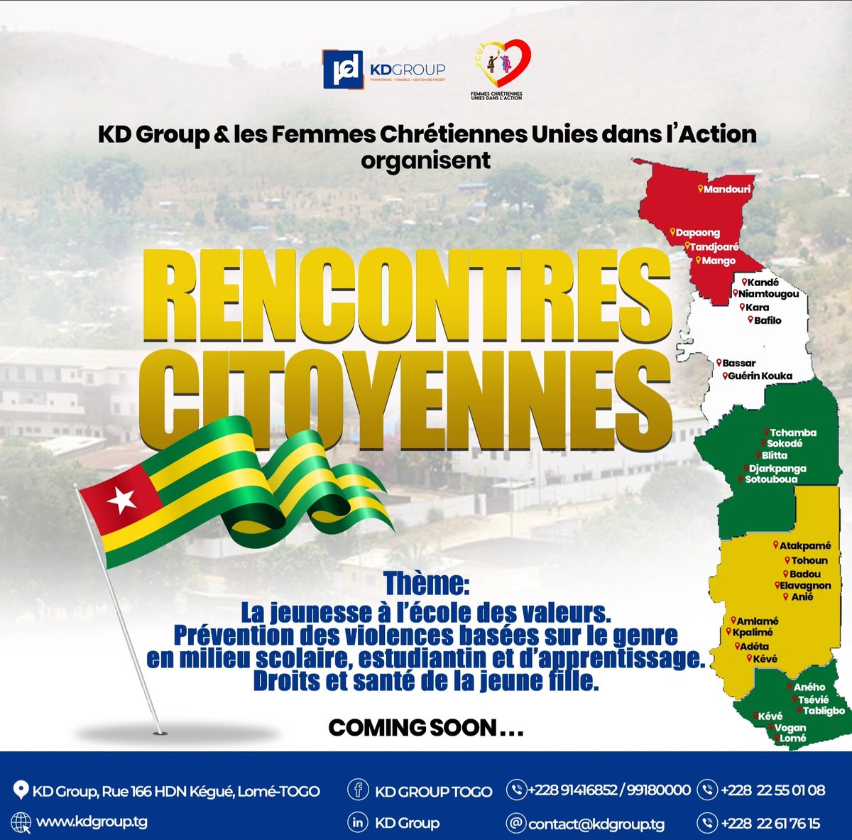 KayiDogbe's tweet photo. La #jeunesse à l'école des #valeurs. Un #devoir #moral pour nous de réconcilier la jeunesse avec nos valeurs qui ns ont vu grandir et qui ont fait de nous ce que ns sommes. les problématiques ci-après seront abordées. Pourquoi ne doit-on maudire la #Patrie, #terre de nos #aïeux ? https://t.co/T6WdSnCZr0