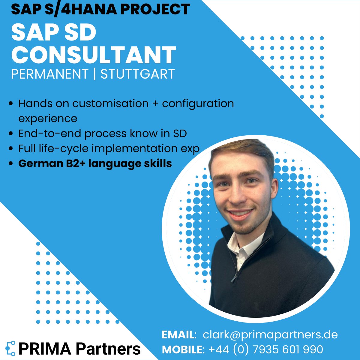 SAPClark's tweet image. Good afternoon Network,

I hope you are all having a productive Tuesday! 😊

Please get in touch if this opportunity matches your profile and you would like to learn more.

Tel 📞: +44 (0) 7935 601 990
Email 📧: Clark@primapartners.de

#sap #opportunity #SAPSD #network #sap
