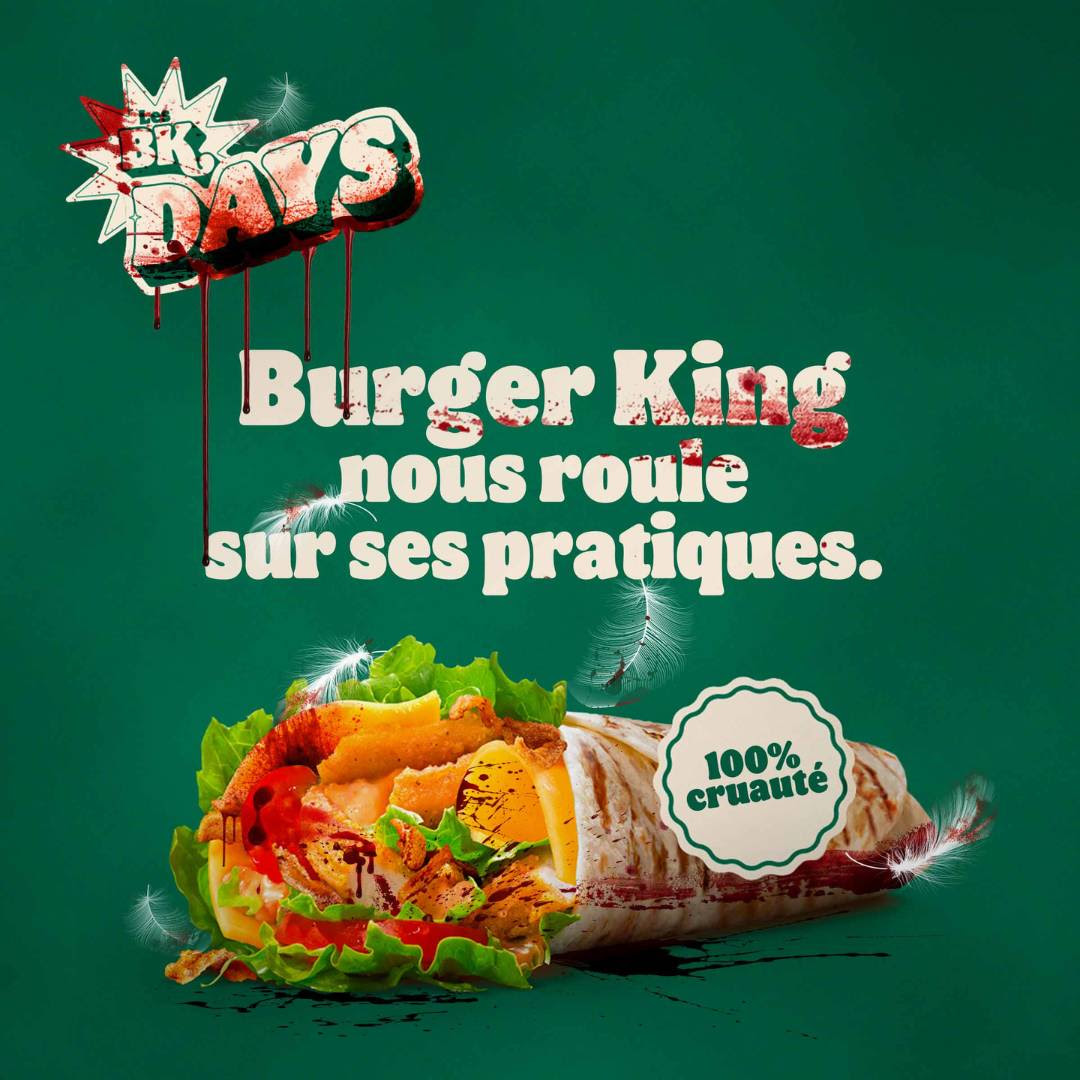 😠 Burger King cherche à se donner une image moderne et responsable, mais continue à utiliser de la viande de poulets issus des pires élevages intensifs, sans aucun accès à l'extérieur.
@BurgerKingFR doit rattraper son retard. Ça n'est plus tolérable!
#StopCruauté #PauvresPoulets