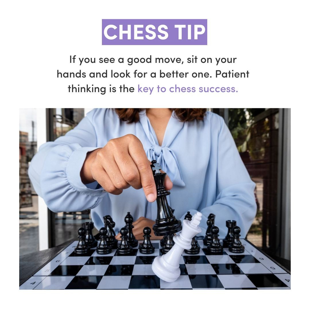 MetalEagleChess's tweet photo. Are you ready to elevate your chess game? 

Here's a pro tip when you spot a promising move, resist the urge to make it right away. Instead, take a deep breath, sit on your hands, and let your mind explore other possibilities. https://t.co/kWhL4bhpnY