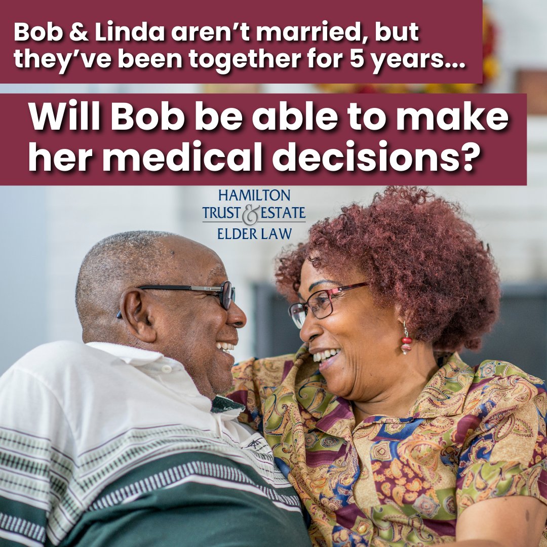 pwhamilton's tweet image. Only if she has an Advanced Health Care Directive (a legal doc that gives permission for medical decisions). 

Otherwise, Bob can’t do much to help Linda. 😔 

Have questions? Send us a message anytime. 

#AdvanceDirective #HamiltonTrust #ValdostaGA