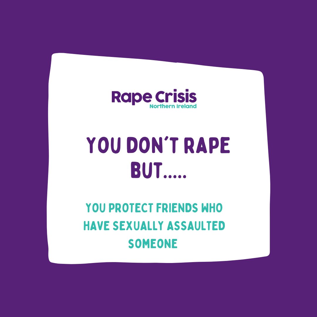 RapeCrisis_NI's tweet photo. You don't rape... but you are part of the problem.
#endrapeculture #itnotok #endrapemyths #endsexualviolence #UKSaysNoMore
@UKSAYSNOMORE https://t.co/46uXV27AIK