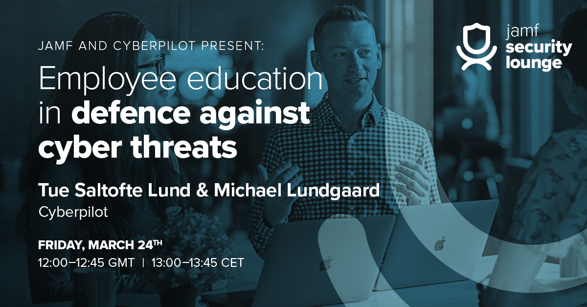 Join me for the Jamf Security Lounge on March 24 for a discussion about how to educate employees on detecting cyber threats, examples of phishing attacks and and their impact, and more! #jamfsecuritylounge

Register here: infl.tv/l3qu