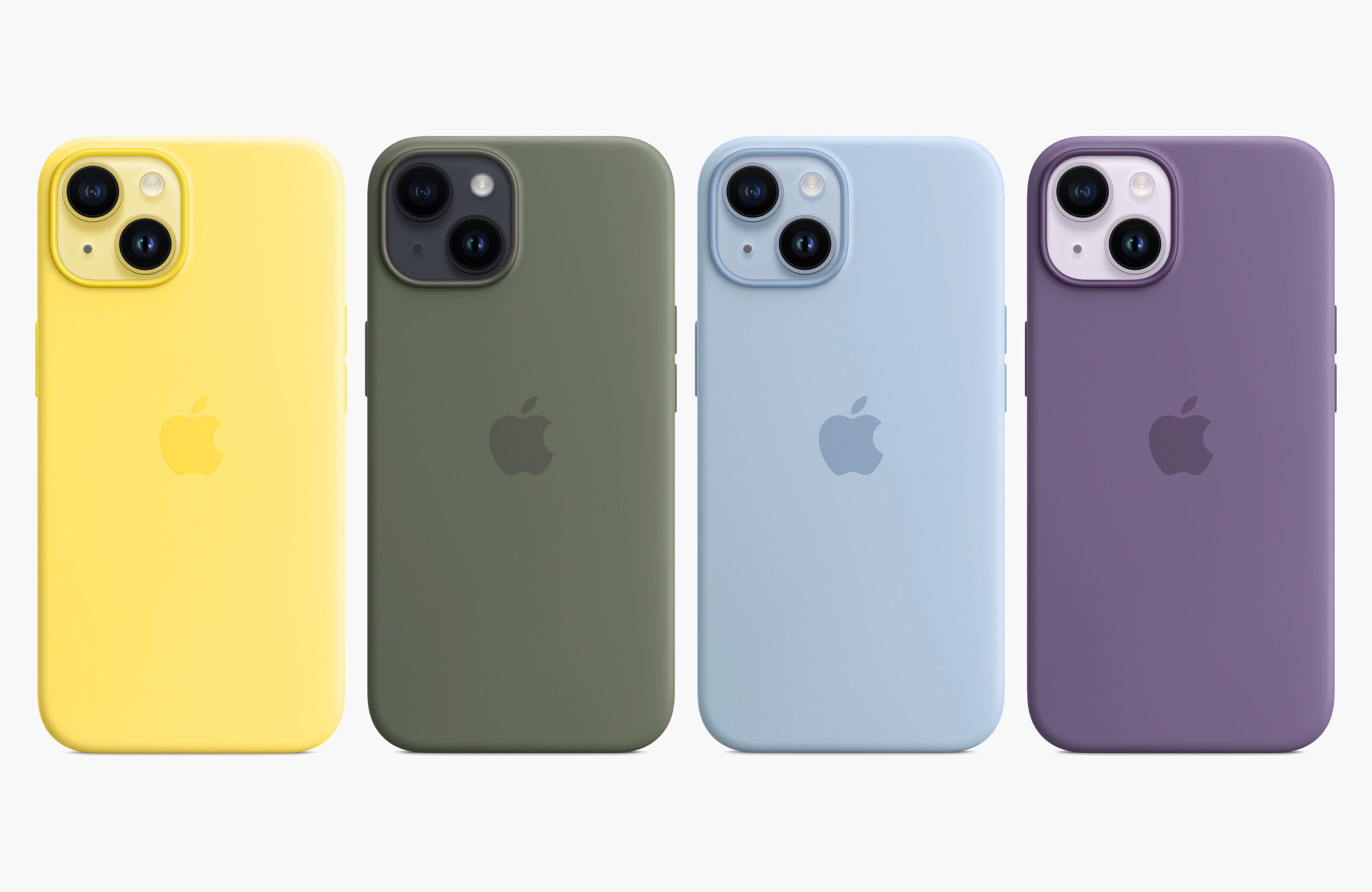 Apple Hub on X: New Silicone Case colors for the iPhone 14 series: canary  yellow, olive, sky, and iris! Which one is your favorite?   / X