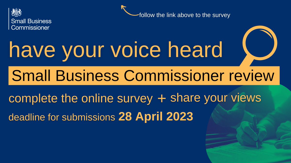As part of its Statutory Review, the <a href="/SB_Commissioner/">Small Business Commissioner UK</a> is inviting stakeholders to give their views on its role and how it could be more effective in the future.

We'd encourage members, businesses, customers &amp; constituents to complete the online survey ➡️ bit.ly/3YAJzMI