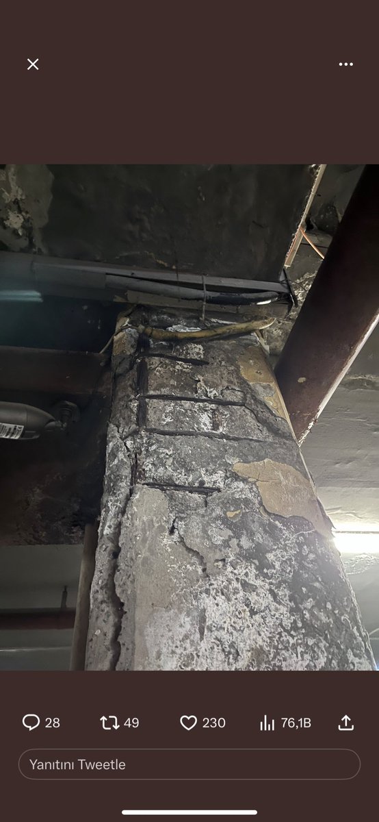 okaydin's tweet photo. calistigimiz Atrium avm deki otopark tavanlari fotoğraflardaki gibi son derece kötü durumda. Depremden dolayi korku icerisindeyiz. İnceleme yapılmasını talep ediyoruz.  @IBBcozummerkezi https://t.co/mfAY1TE3jE